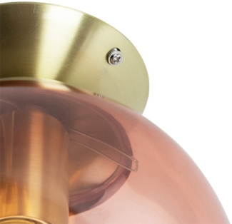 Qazqa Deckenleuchte Pallon, ohne Leuchtmittel, E27, Rosa, Art Deco, Glas, 1-flammig