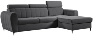 Ecksofa Fizlu Mini, Verstellbare Kopfstütze, Bettkasten, Schlaffunktion (Kronos 22, Seite: Rechts)