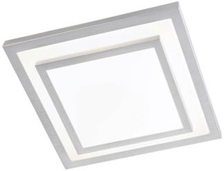 casa NOVA LED Deckenleuchte CLIPPER, 1-flammig, 41 x 41 cm, Silbergrau, Weiß, Anpassung der Farbtemperatur, Dimmfunktion, LED fest integriert, Extra-Warmweiß, Kunststoff