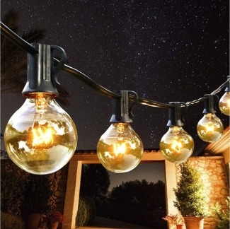 MUPOO LED-Lichterkette LED Lichterkette Außen,Outdoor Lichterkette Glühbirnen Warmweiß, IP44 Wasserdicht,Birnen,für Party Garten Balkon Camping Hof Zelt