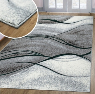 my home Teppich Tritom, rechteckig, Höhe: 9 mm, mit besonders weichem Flor, Kurzflor, modernes Wellen Muster