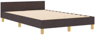 vidaXL Bettgestell mit Kopfteil Dunkelbraun 120 x 190 cm Stoff 3344791