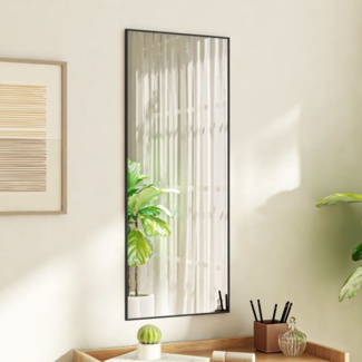 vidaXL Türspiegel Schwarz 40x100 cm Glas und Aluminium 327408