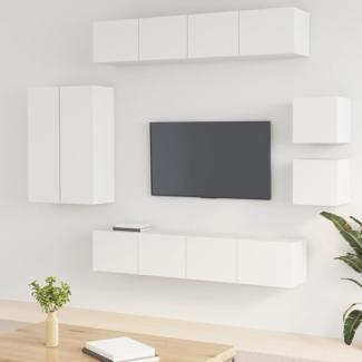 8-tlg. TV-Schrank-Set Weiß Holzwerkstoff [3114486]