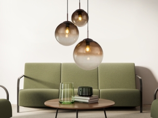 GLOBO LIGHTING LED Pendelleuchte, LED wechselbar, warmweiß, mehrere Glas-kugeln modern Designerlampe mehrflammig Treppenhaus Ø51cm