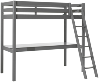 Hochbett Karolina 209x165x190 Kinderbett Massivholz grau