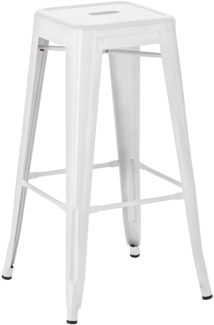 Barhocker DOLAN - Metall Weiß 43 x 43 x 76 cm | Barstuhl Tresenhocker Tresenstuhl Kneipenhocker Kneipenstuhl