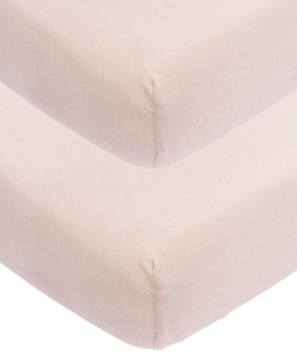 Meyco Baby Uni Spannbettlaken 2er Pack für die Babywiege (Bettlaken mit weicher Jersey-Qualität, aus 100% Baumwolle, perfekte Passform durch Rundum-Gummizug, Maße: 40x80 / 90cm), Soft Pink