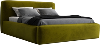 Polsterbett LUMO 140x200 mit Matratze, Bettkasten und Lattenrost. Farbe: Olive 9