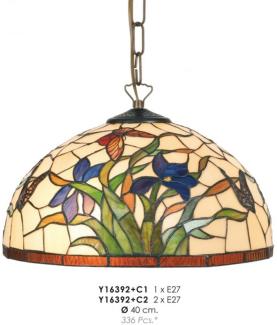 Tiffany Pendelleuchte Durchmesser 40 cm Y16392 + C1/C2 Leuchte Lampe