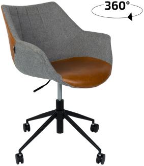 DOULTON OFFICE Vintage BROWN Bürostuhl von ZUIVER