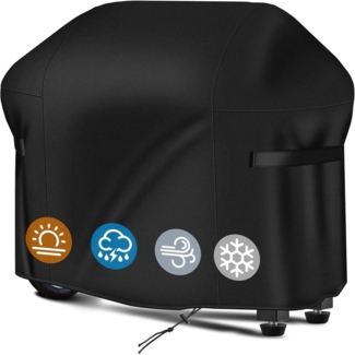 VniYors BBQ Grillabdeckung für Weber Grill, wetterfest, 210D-Oxford-Gewebe schwarz , 183 x 66 x 137 cm