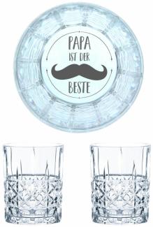 Nachtmann Whiskyglas Gravur Papa Ist Der Beste, Whiskeygläser Set, Gravur, Geschenk, Kristallglas, 345 ml, 2er Set