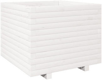 vidaXL Pflanzkübel Weiß 60x60x49,5 cm Massivholz Kiefer 3282520