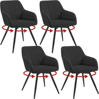 Woltu Esszimmerstuhl (4 St), gepolsterter ergonomischer, mit Metallbeinen
