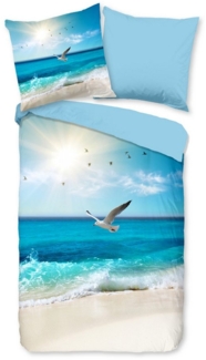 good morning Bettwäsche Renforcé Bettwäsche 155 X 220 cm + 1- 80 X 80 cm Sealife bunt beach th, Baumwolle, 2 teilig, bettwäsche 155x220 baumwolle sale warm weihnachten 155x220 bettbezug