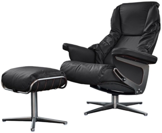 KAWOLA Drehsessel MODO, Relaxsessel Leder mit Hocker verschiedene Farben