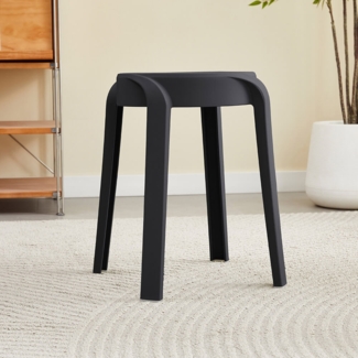 HOME DELUXE Hocker stapelbar NIVO – Schwarz, 10er Set