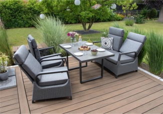Bellavista Orlando Garten Sitzgruppe, Aluminium, grau, für 4 Personen