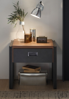 Nachtkonsole Nachttisch Nako Detroit 55cm Stirling Oak schiefer