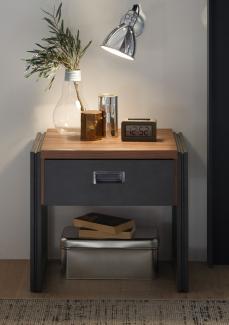 Nachtkonsole Nachttisch Nako Detroit 55cm Stirling Oak schiefer