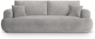 Micadoni Sofa Ella 3-Sitzer Strukturierter Stoff Warmes Grau