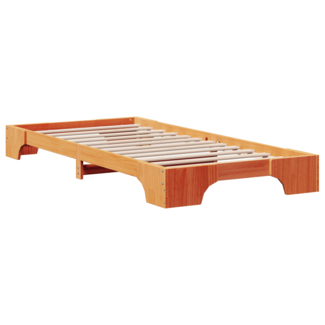 vidaXL Bettgestell Gewachst Braun Massivholz 80 x 200 cm Bettgestell 872883