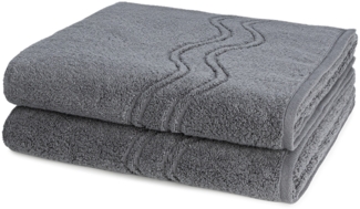 Ross Cashmere feeling 2 tlg. Frottier-Set - 2 X Duschtuch (75 X 140cm) - 520 g/m2 - Anthrazit