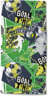 good morning Strandtuch Goaltime, Velours (Packung, 1-St), Kinder Strandtuch, Mikrofaser, Velours, saugfähig, weich, leicht, bunt