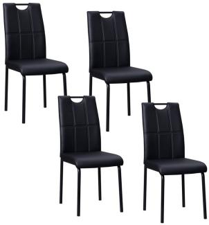 HTI-Living Esszimmerstuhl Stuhl Denton PU Schwarz (Set, 4 St), Esszimmerstuhl Kunstleder