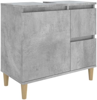 Badschrank, Badezimmerschrank Betongrau 65 x 33 x 60 cm Holzwerkstoff