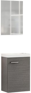 Baikal Badezimmermöbel, Aufbewahrung für Badezimmer oder jeden Raum, Melamin, 16 mm, Beistelltisch, ideal für kleine Toiletten oder Badezimmer, Asche, 40 cm