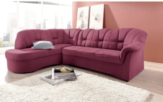 DOMO collection Ecksofa Papenburg, zeitlose Rückensteppung, elegante Armlehne, L-Form, mit Ottomane, wahlweise mit Bettfunktion