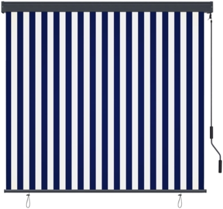 vidaXL Außenrollo 160x250 cm Blau und Weiß 145973