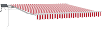 vidaXL Manuelle einziehbare Markise mit LED in Rot und Weiß, 300x250 cm 3329980