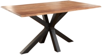 Moderner Esszimmertisch, Massivholz Akazie Natur 140x80 schwarz SPYRO 526698