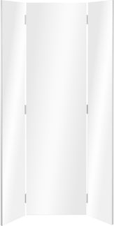 Spiegel >Glasgow< Wanspiegel, Faltspiegel, Weiß / Spiegel - 45x160x4cm (BxHxT)