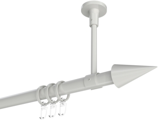 Gardinenstangen-Set Sonette Savio 320 cm (geteilt in 2 x 160 cm), 1-läufig, 20 mm Ø Weiß