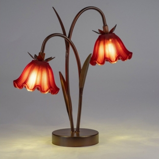 formano LED Tischleuchte Blume, Mit Timerfunktion, Rot, Motiv: Blüte
