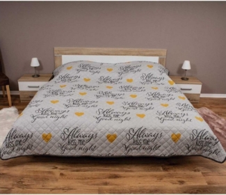 Tages-Decke XXL (220x240 cm) mit wattierter Zwischenlage, in verschiedenen gesteppten Patchwork Designs, Überwurf Steppbett (Design: Good Night)