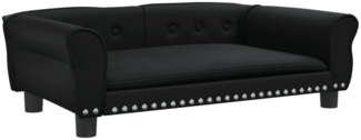 vidaXL Hundebett, Kunstleder, Schwarz, 95 x 55 x 30 cm
