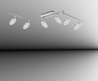 TRANGO LED Deckenstrahler, 6-flammig 2002-068 LED Wohnzimmer Lampe OLI in Chrom-Optik inkl. 6x 5 Watt LED Modul I Deckenlampe I Deckenstrahler I Deckenleuchte, Schlafzimmer-Leuchte schwenkbar und drehbar