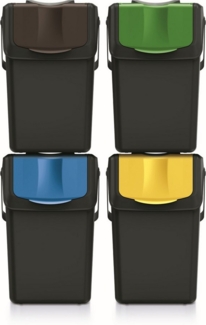 Keden Mülltrennsystem ISWB25S4-S411*, Mülltrennungsbehälter Recycling 4x25L Set