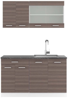 Singleküche R-Line Edelgrau/Weiß 140 cm , AP Anthrazit Vicco