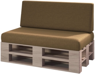 sunnypillow Palettenkissen mit abnehmbarem Bezug Kaltschaum Palettenauflage Palettenpolster Palettensofa Sitzkissen Rückenlehne Indoor Outdoor 2er Set 120x80 Braun