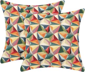Selfitex Dekokissen mit buntem Muster im 2er Set, 30x50/40x40/50x50 inkl. Füllkissen, hochwertig gewebter Gobelin Kissenbezug mit weichem Füllkissen
