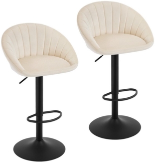 Woltu Barhocker (2 St), küchenhocker höhenverstellbar, Ergonomischer Stuhl, Samt