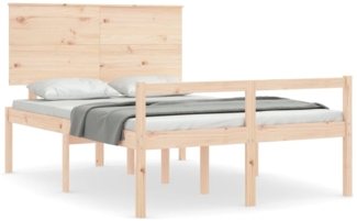 vidaXL Seniorenbett mit Kopfteil 140x190 cm Massivholz 3195461