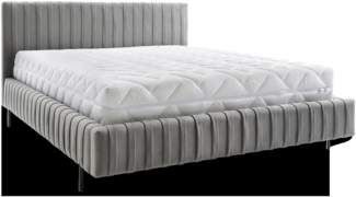 Eltap Bett Plissa (Nube 5) 180x200 Metallrahmen, Gaslift, Box, Grau, 212 x 102 x 180 cm