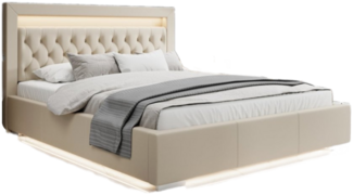 Luxusbetten24 Polsterbett Designer Polsterbett Infinity, inkl. RGB-Beleuchtung, USB-Anschluss und Stauraum